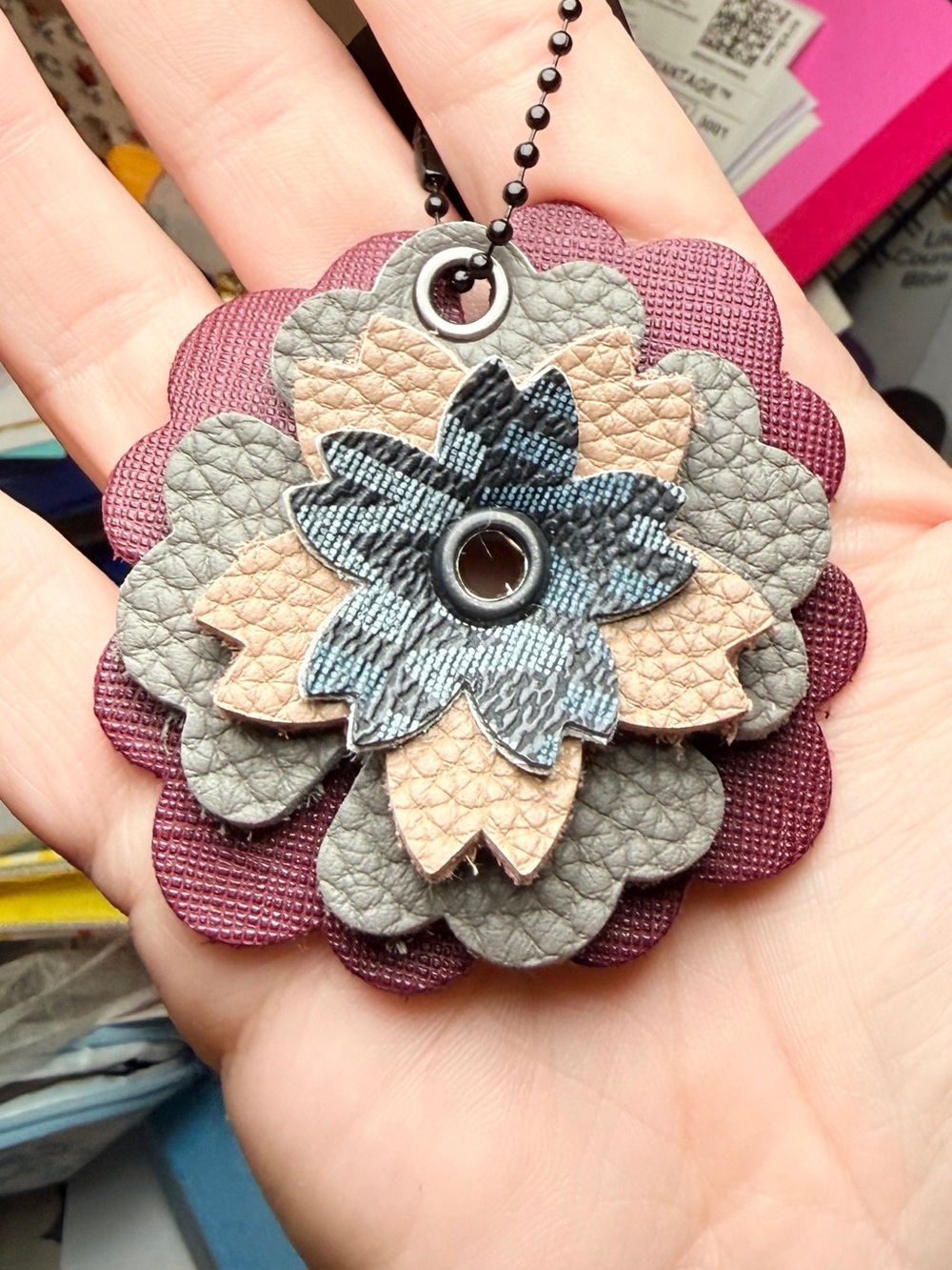 Handmade Floral Charm with Open Center